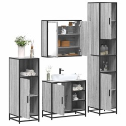 Ensemble de meubles de salle de bain 4 pcs sonoma gris 