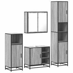 Ensemble de meubles de salle de bain 4 pcs sonoma gris 