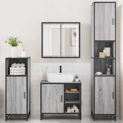 Ensemble de meubles de salle de bain 4 pcs sonoma gris 