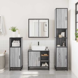 Ensemble de meubles de salle de bain 4 pcs sonoma gris 
