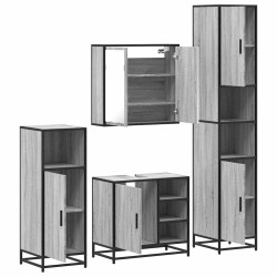 Ensemble de meubles de salle de bain 4 pcs sonoma gris 