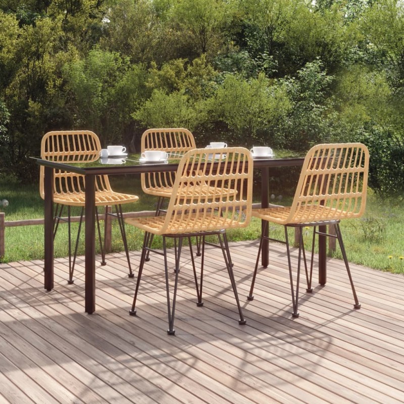 Ensemble à manger de jardin 5pcs Résine tressée 
