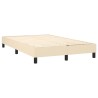Sommier à lattes de lit matelas et LED crème 120x190 cm tissu 