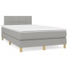 Sommier à lattes de lit matelas LED gris clair 120x190 cm tissu 