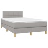Sommier à lattes de lit matelas LED gris clair 120x190 cm tissu 