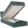 Cadre de lit ottoman avec matelas vert foncé 90x200 cm velours 