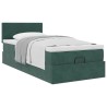 Cadre de lit ottoman avec matelas vert foncé 90x200 cm velours 