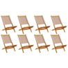 Chaises de jardin pliantes lot de 8 taupe tissu et bois massif 