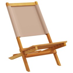Chaises de jardin pliantes lot de 8 taupe tissu et bois massif 