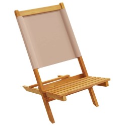 Chaises de jardin pliantes lot de 8 taupe tissu et bois massif 