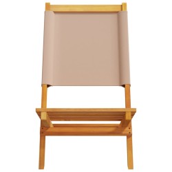 Chaises de jardin pliantes lot de 8 taupe tissu et bois massif 
