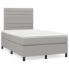 Sommier à lattes de lit et matelas gris clair 120x190 cm tissu 
