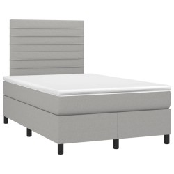 Sommier à lattes de lit et matelas gris clair 120x190 cm tissu 