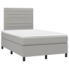 Sommier à lattes de lit et matelas gris clair 120x190 cm tissu 