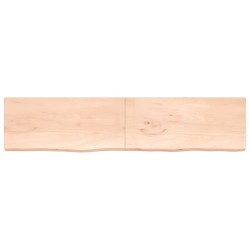 Comptoir de salle de bain 220x50x(2-6)cm bois massif non traité 