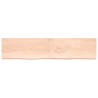 Comptoir de salle de bain 220x50x(2-6)cm bois massif non traité 