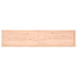 Comptoir de salle de bain 220x50x(2-6)cm bois massif non traité 