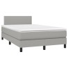 Sommier à lattes de lit matelas LED gris clair 120x190 cm tissu 