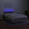 Sommier à lattes de lit matelas LED gris clair 120x190 cm tissu 