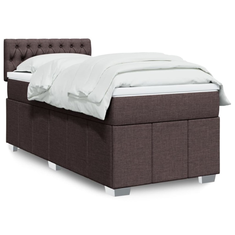 Sommier à lattes de lit avec matelas Marron foncé 90x200 cm 