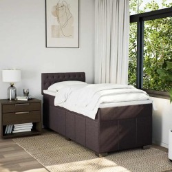 Sommier à lattes de lit avec matelas Marron foncé 90x200 cm 