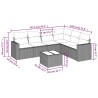 Salon de jardin avec coussins 7 pcs beige résine tressée 