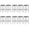 Ensemble de bar de jardin 11 pcs avec coussins gris poly rotin 