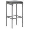 Ensemble de bar de jardin 11 pcs avec coussins gris poly rotin 