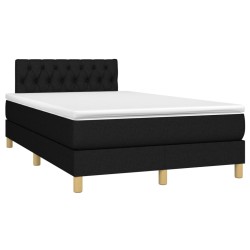 Sommier à lattes de lit avec matelas Noir 120x200 cm Tissu 