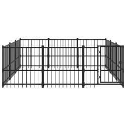 Chenil d'extérieur pour chiens Acier 8,47 m² 