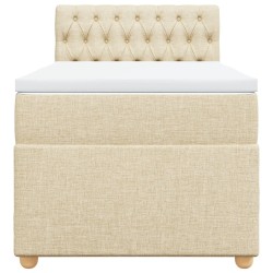 Sommier à lattes de lit et matelas Crème 90x190 cm Tissu 