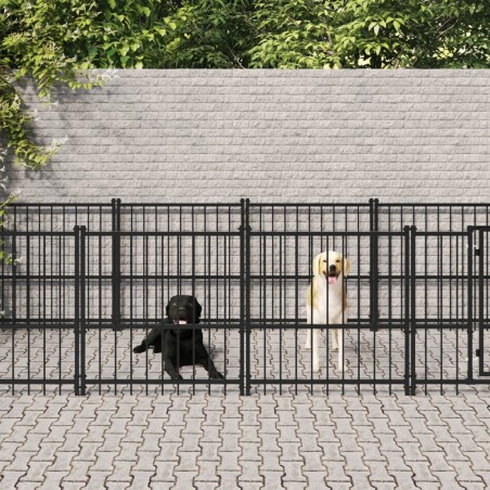 Chenil d'extérieur pour chiens Acier 7,51 m² 