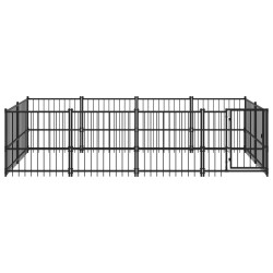 Chenil d'extérieur pour chiens Acier 7,51 m² 