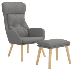 Chaise de relaxation avec repose-pied Gris clair Tissu 