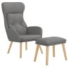 Chaise de relaxation avec repose-pied Gris clair Tissu 