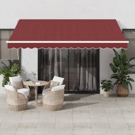 Auvent rétractable automatique bordeaux 400x350 cm 