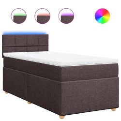 Sommier à lattes de lit avec matelas Marron foncé 90x200 cm 