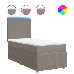 Sommier à lattes de lit avec matelas Taupe 80x200 cm Tissu 