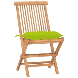 Ensemble à manger d'extérieur pliable coussin 3pcs Teck massif 