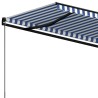Auvent manuel rétractable 500x350 cm Bleu et blanc 