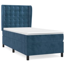 Sommier à lattes de lit avec matelas Bleu foncé 90x200 cm 