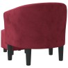 Fauteuil avec repose-pied rouge bordeaux velours 