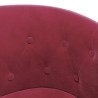 Fauteuil avec repose-pied rouge bordeaux velours 
