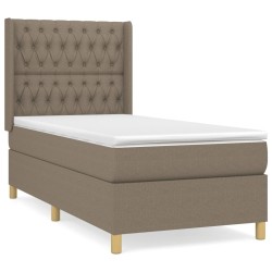 Sommier à lattes de lit avec matelas Taupe 90x190 cm Tissu 