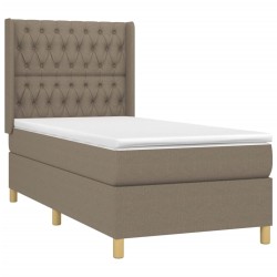 Sommier à lattes de lit avec matelas Taupe 90x190 cm Tissu 