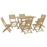 Ensemble à manger de jardin 7 pcs Bois d'acacia solide 