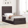 Cadre de lit ottoman avec matelas marron foncé 90x190 cm tissu 