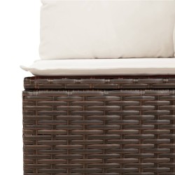 Salon de jardin avec coussins 7 pcs marron résine tressée 