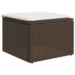Salon de jardin avec coussins 7 pcs marron résine tressée 