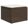 Salon de jardin avec coussins 7 pcs marron résine tressée 